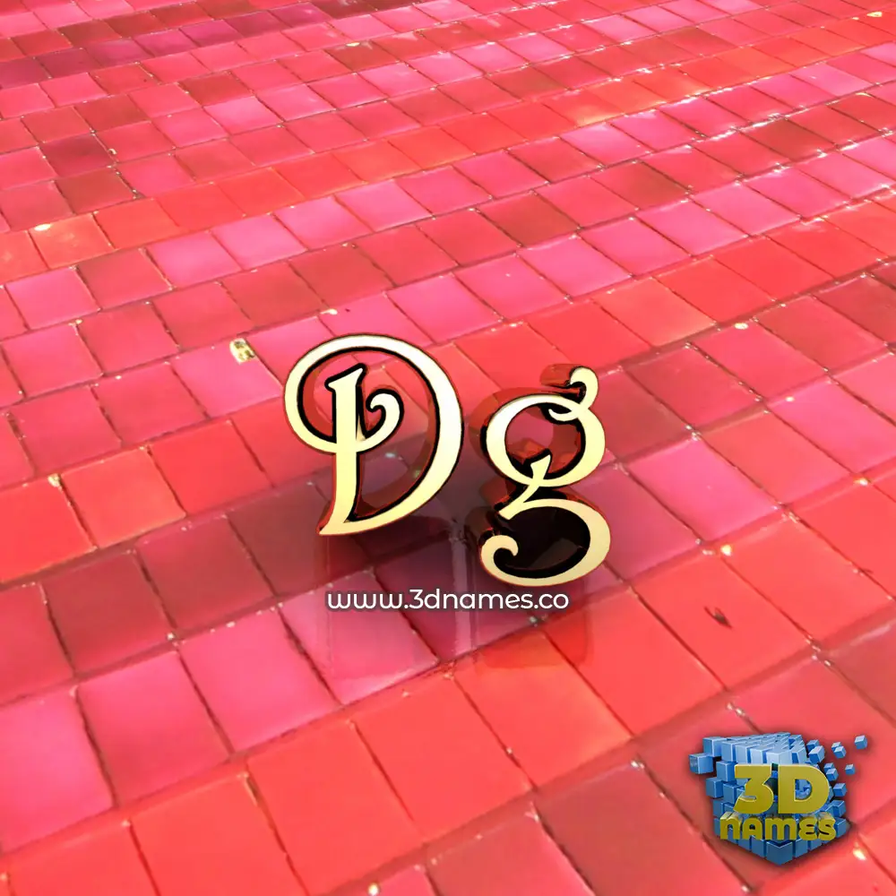 dg in Red Tiles style - 3D name wallpaper