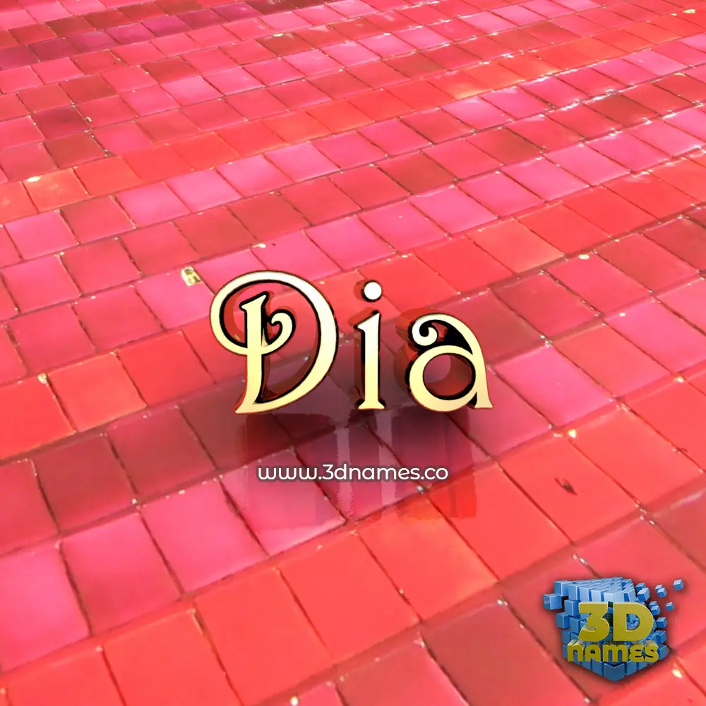 dia in Red Tiles style - 3D name wallpaper