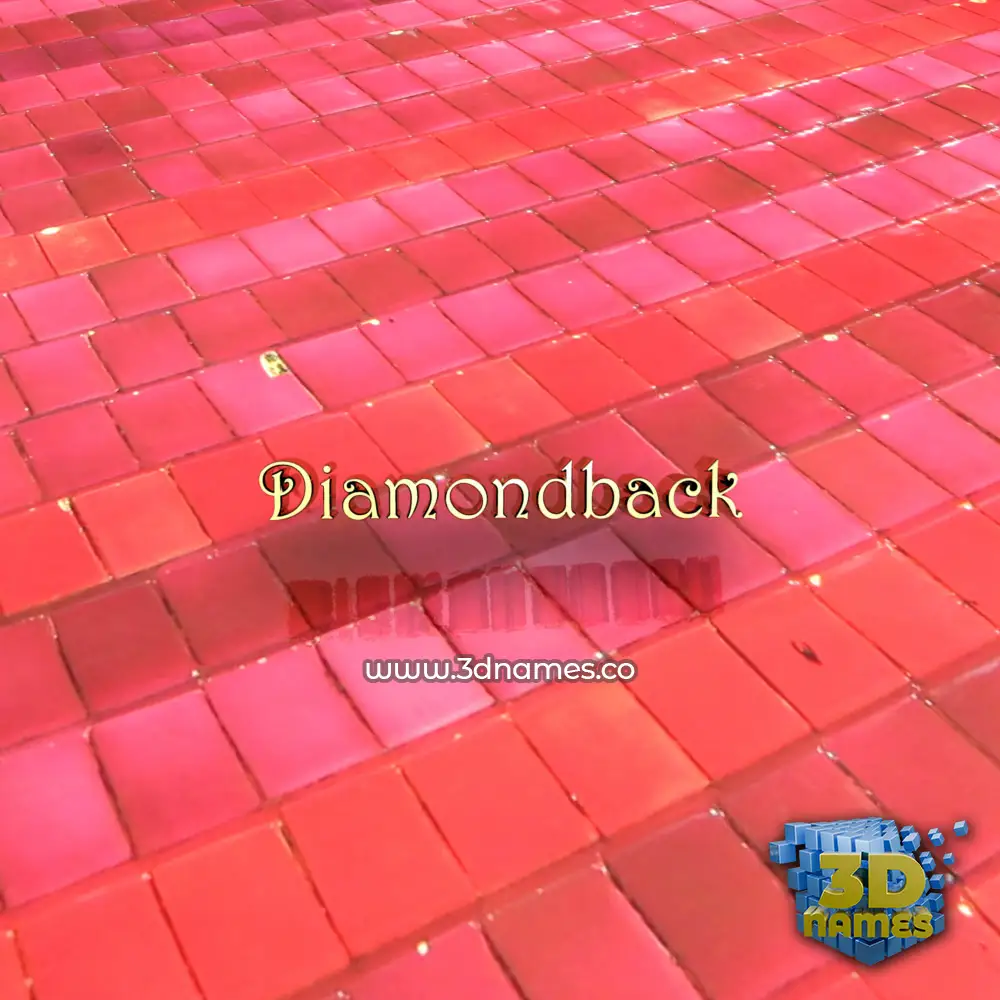 diamondback in Red Tiles style - 3D name wallpaper