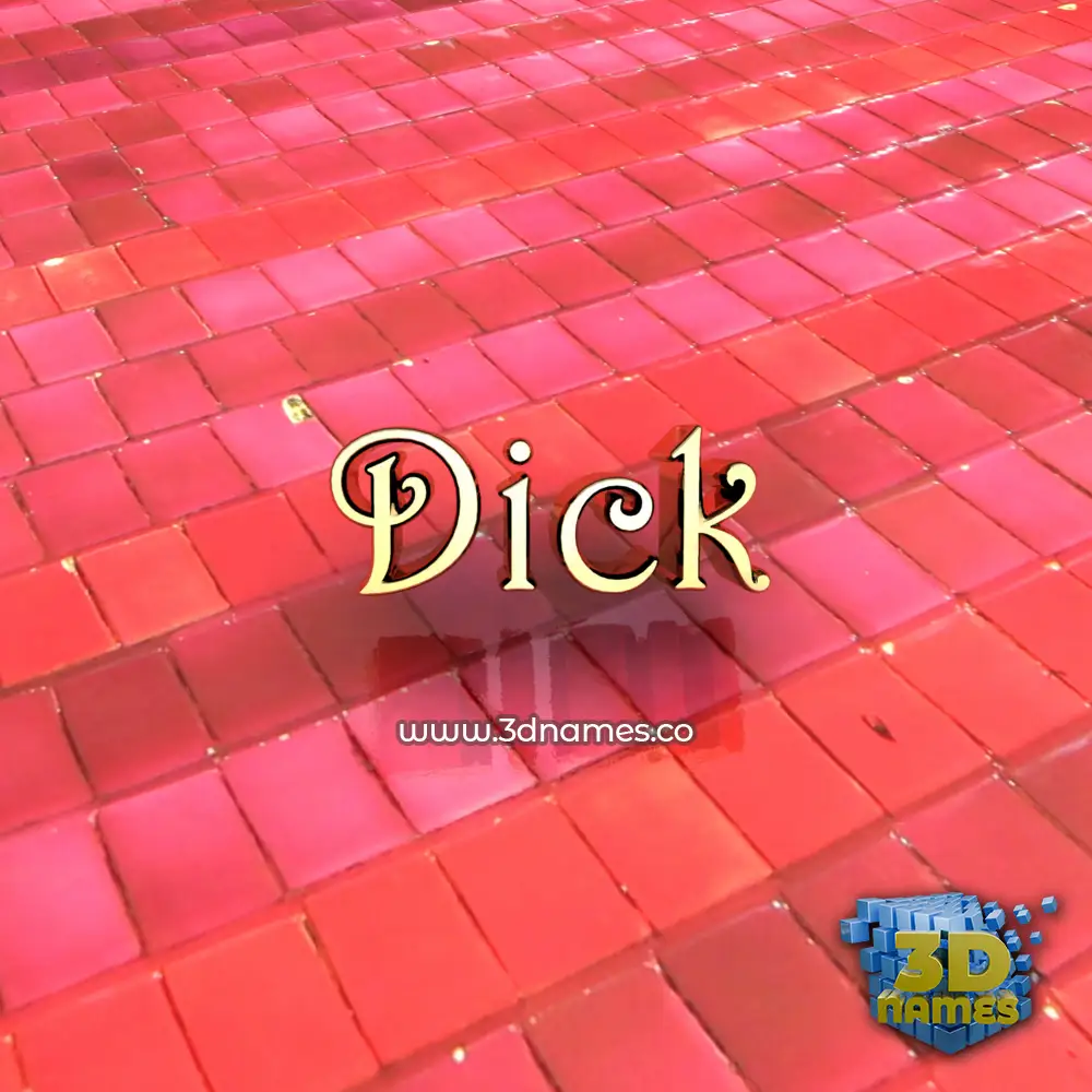 dick in Red Tiles style - 3D name wallpaper