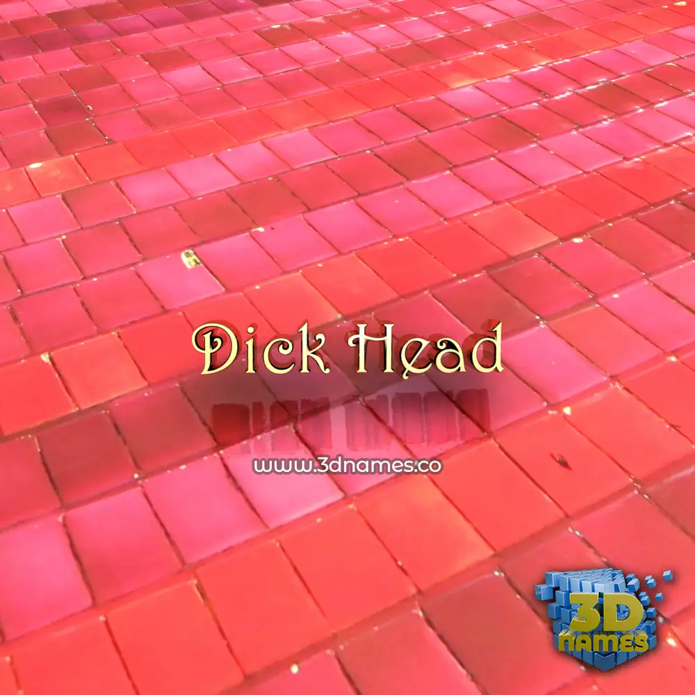 dick head in Red Tiles style - 3D name wallpaper