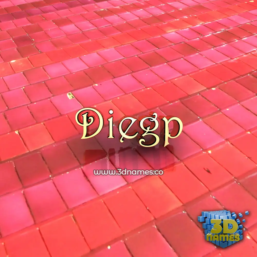 diegp in Red Tiles style - 3D name wallpaper