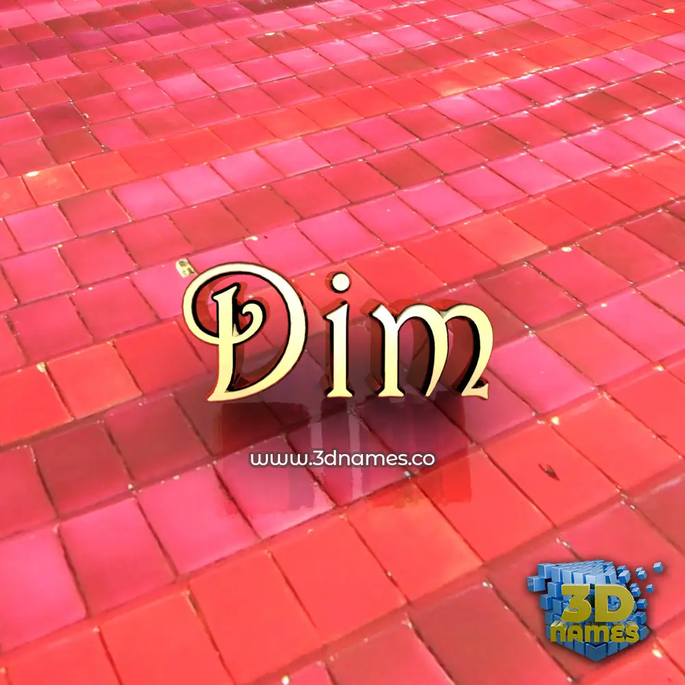 dim in Red Tiles style - 3D name wallpaper