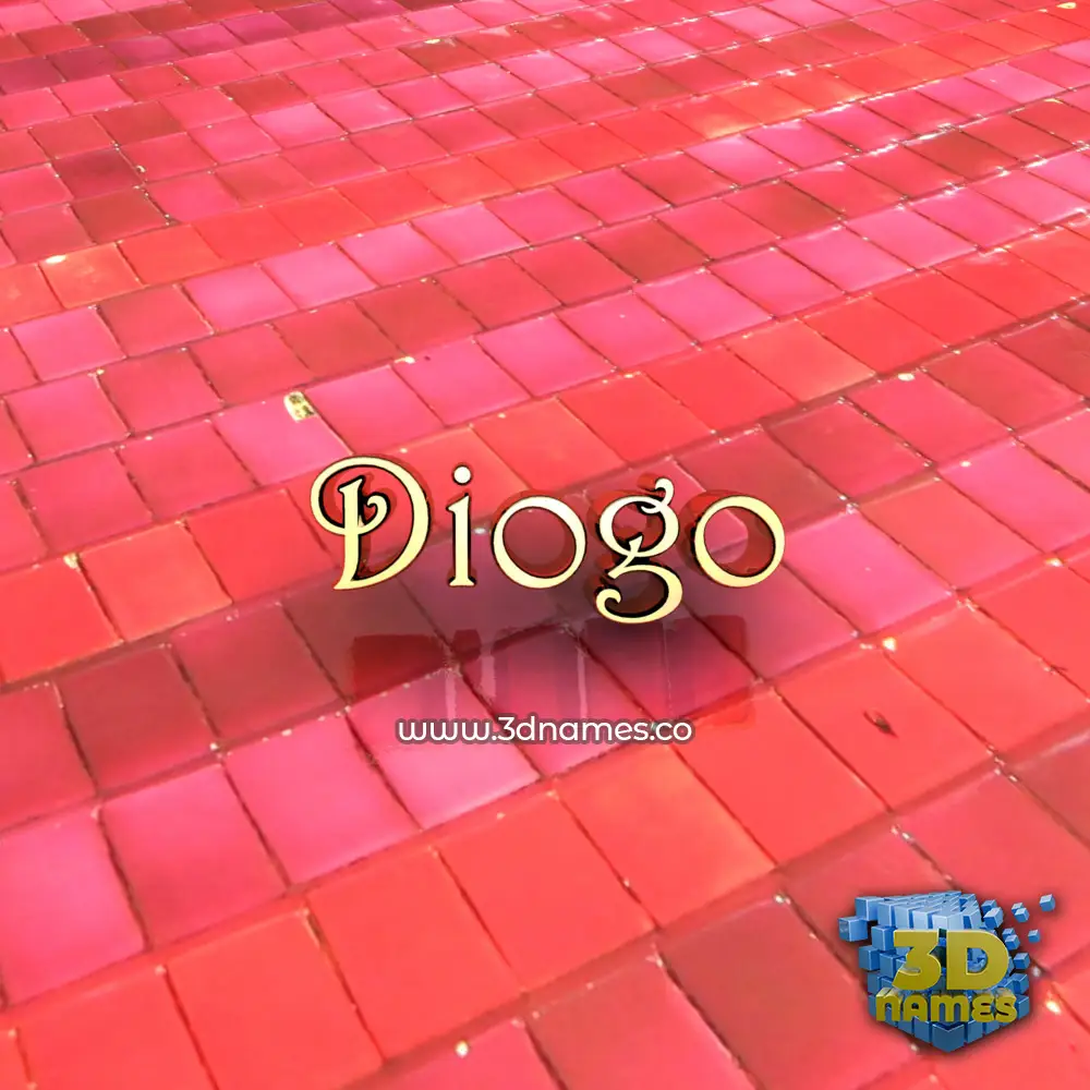 diogo in Red Tiles style - 3D name wallpaper