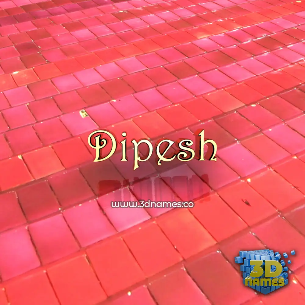 dipesh in Red Tiles style - 3D name wallpaper