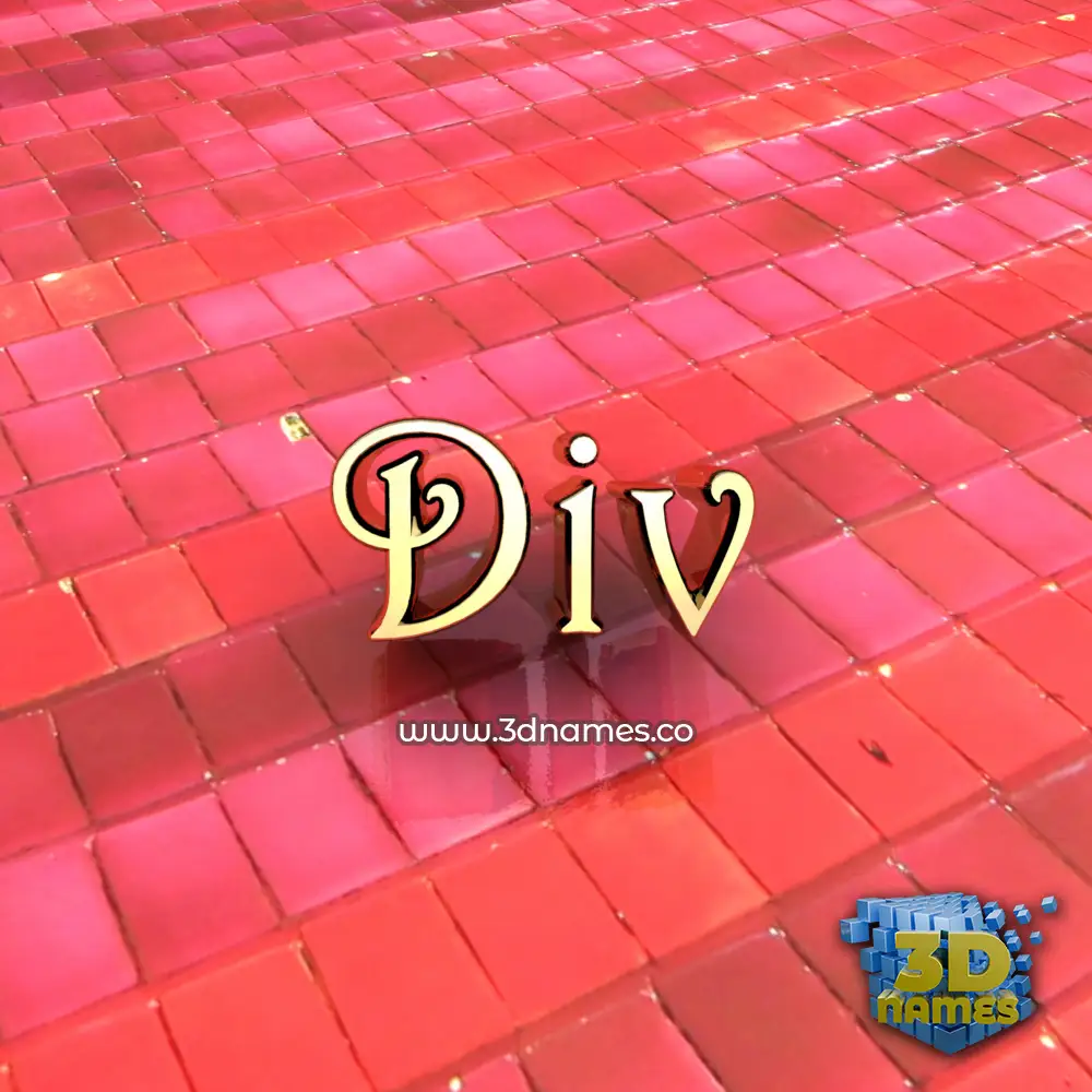 div in Red Tiles style - 3D name wallpaper