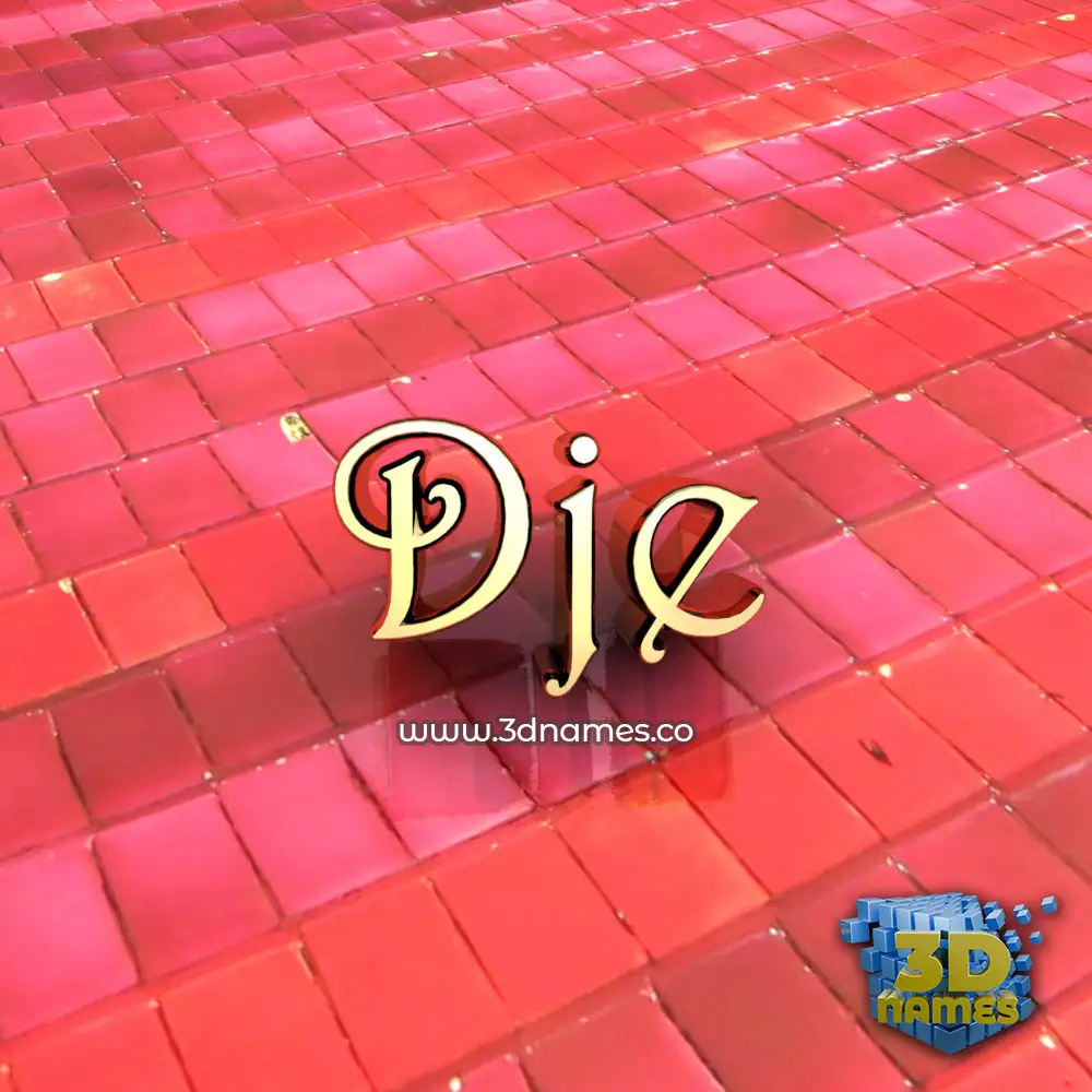 dje in Red Tiles style - 3D name wallpaper