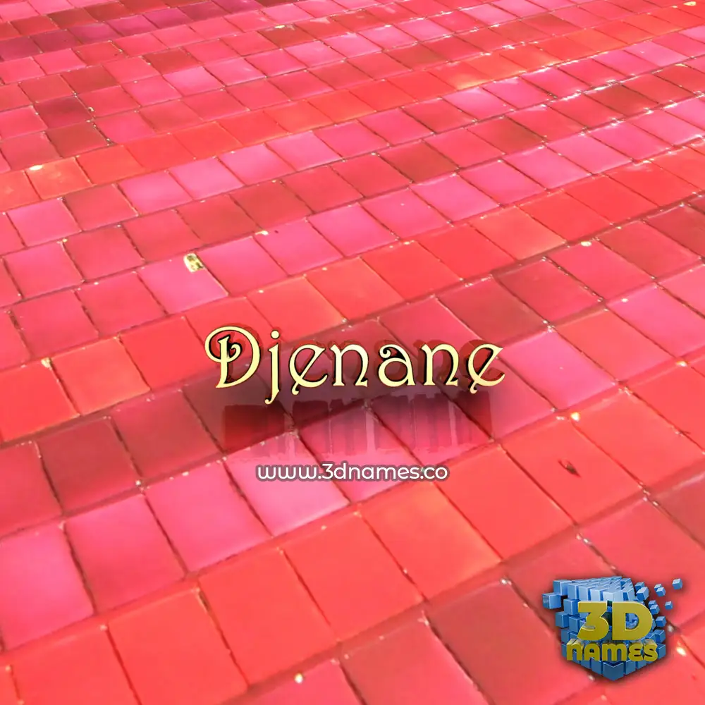 djenane in Red Tiles style - 3D name wallpaper