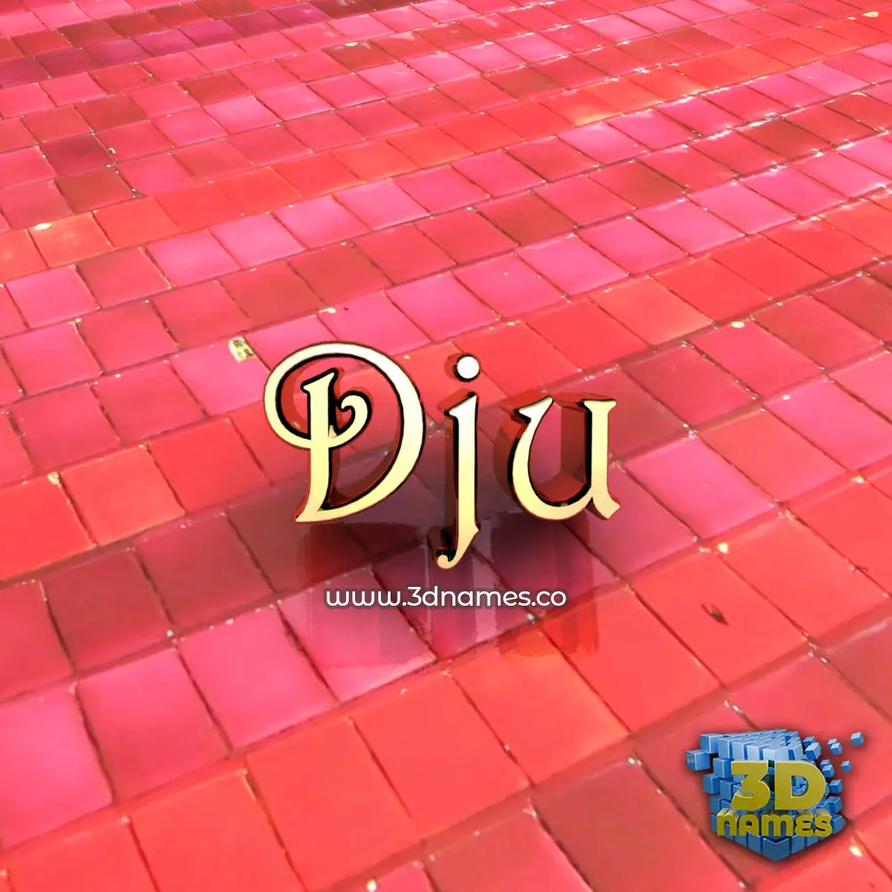 dju in Red Tiles style - 3D name wallpaper