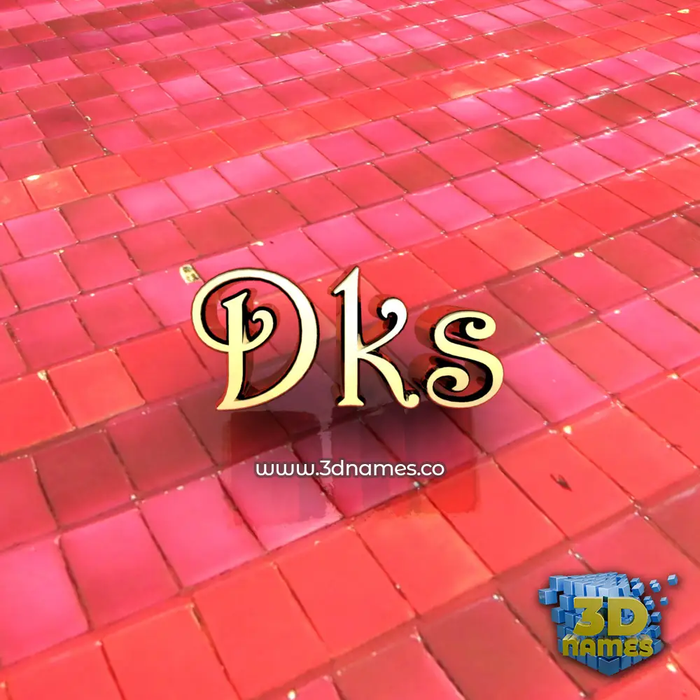 dks in Red Tiles style - 3D name wallpaper