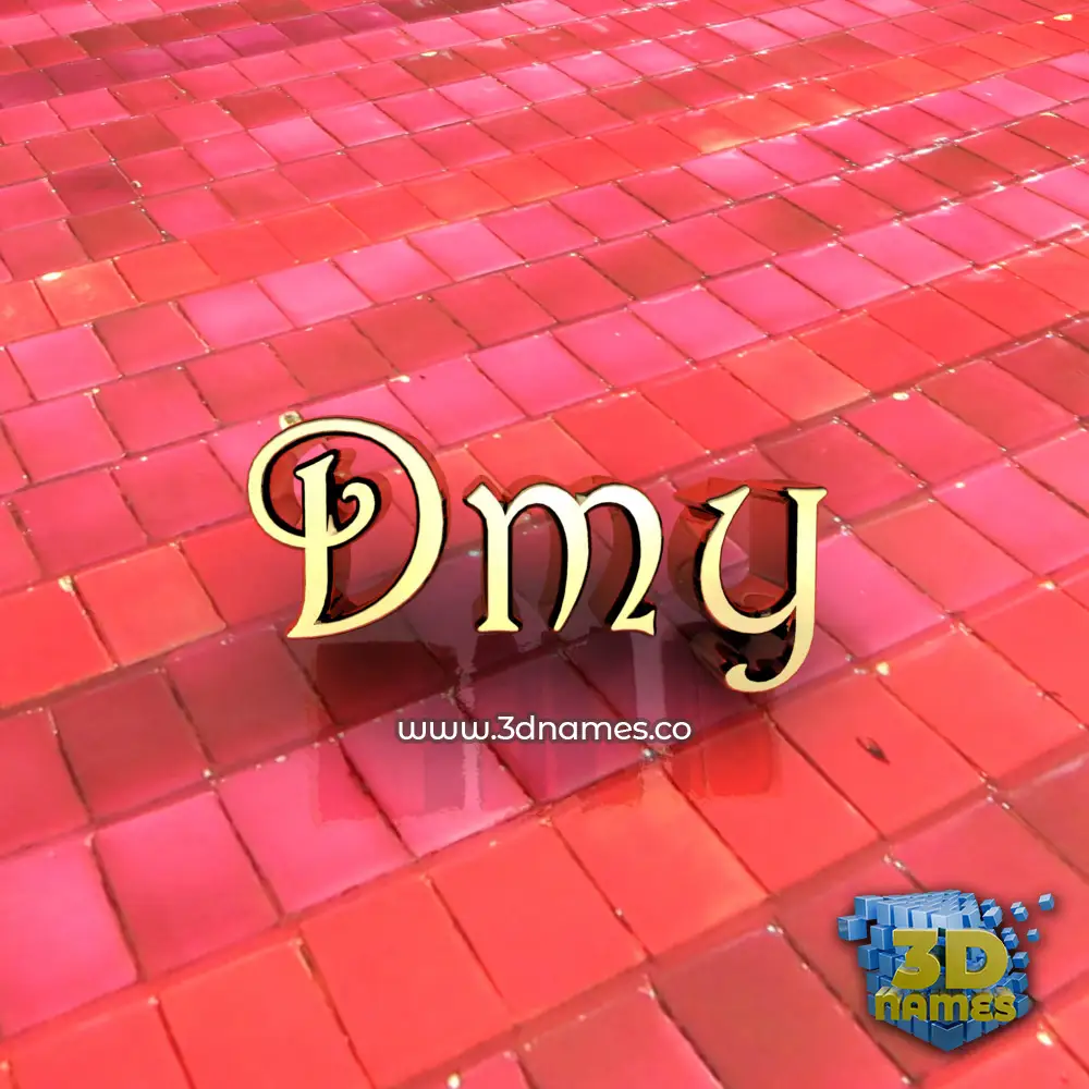 dmy in Red Tiles style - 3D name wallpaper