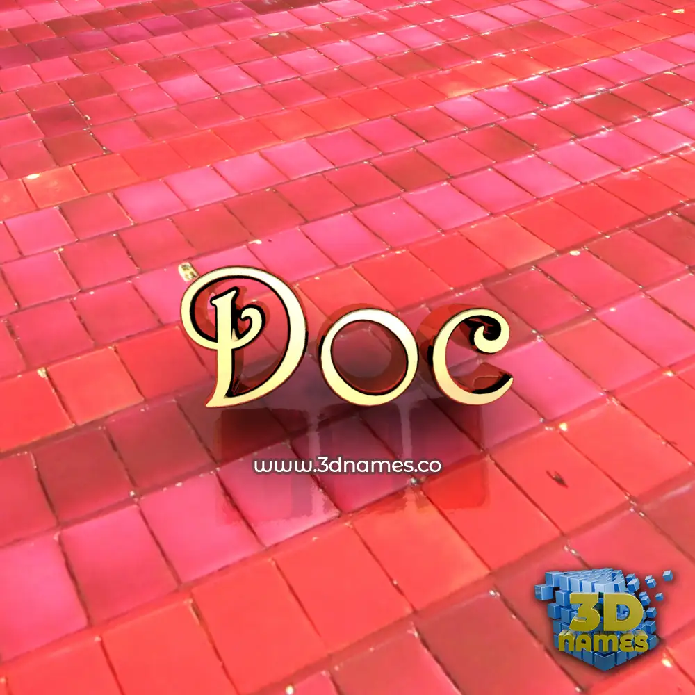 doc in Red Tiles style - 3D name wallpaper