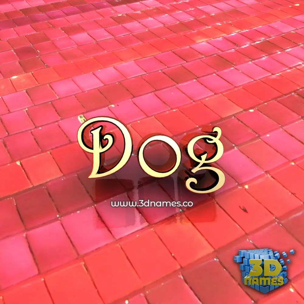 dog in Red Tiles style - 3D name wallpaper