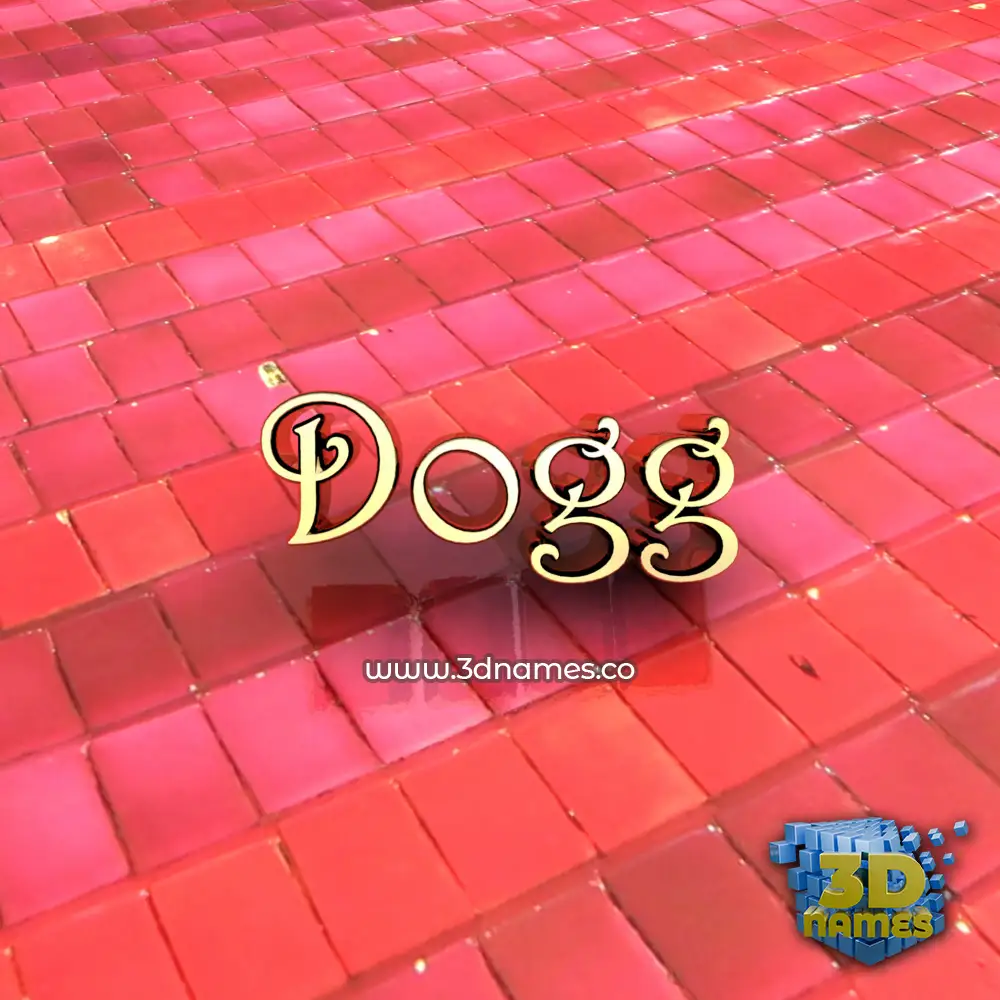 dogg in Red Tiles style - 3D name wallpaper