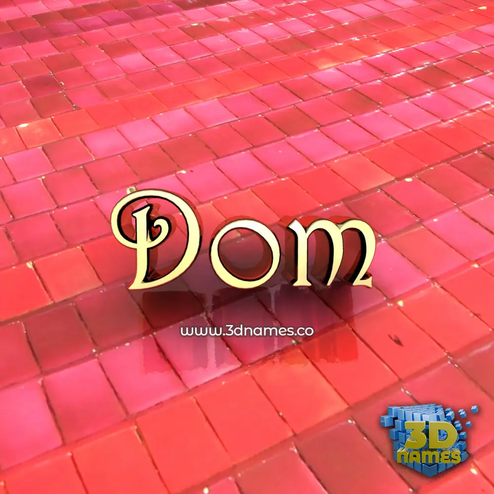 dom in Red Tiles style - 3D name wallpaper