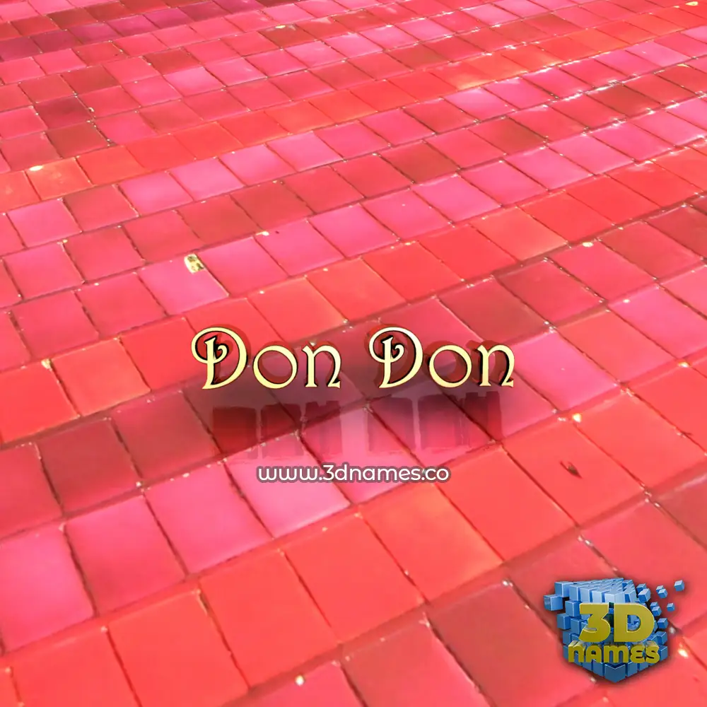 don don in Red Tiles style - 3D name wallpaper