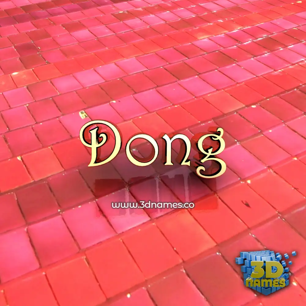 dong in Red Tiles style - 3D name wallpaper