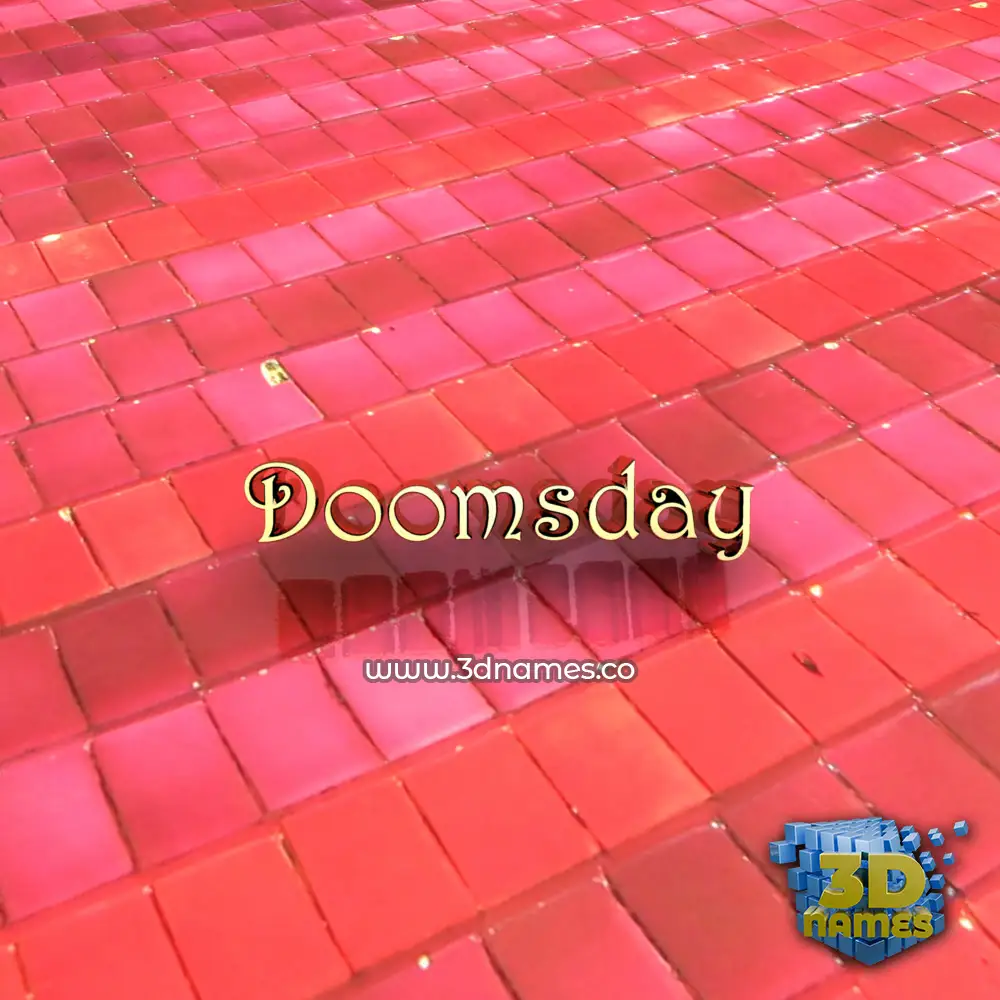 doomsday in Red Tiles style - 3D name wallpaper