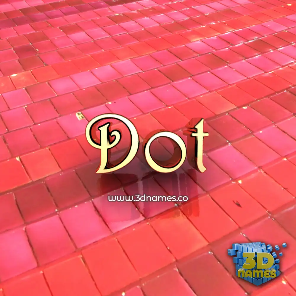 dot in Red Tiles style - 3D name wallpaper