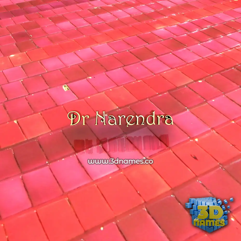 dr narendra in Red Tiles style - 3D name wallpaper