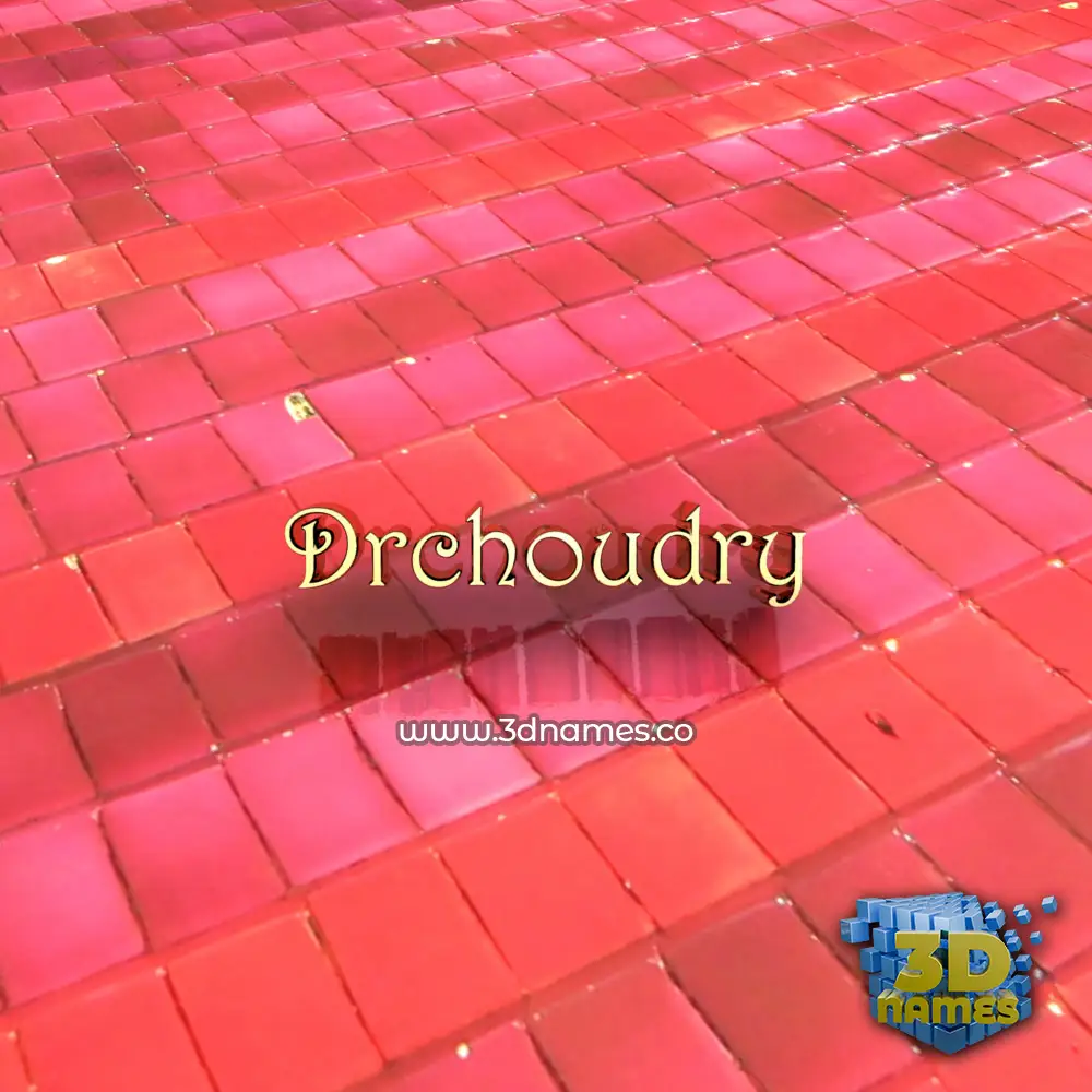 drchoudry in Red Tiles style - 3D name wallpaper