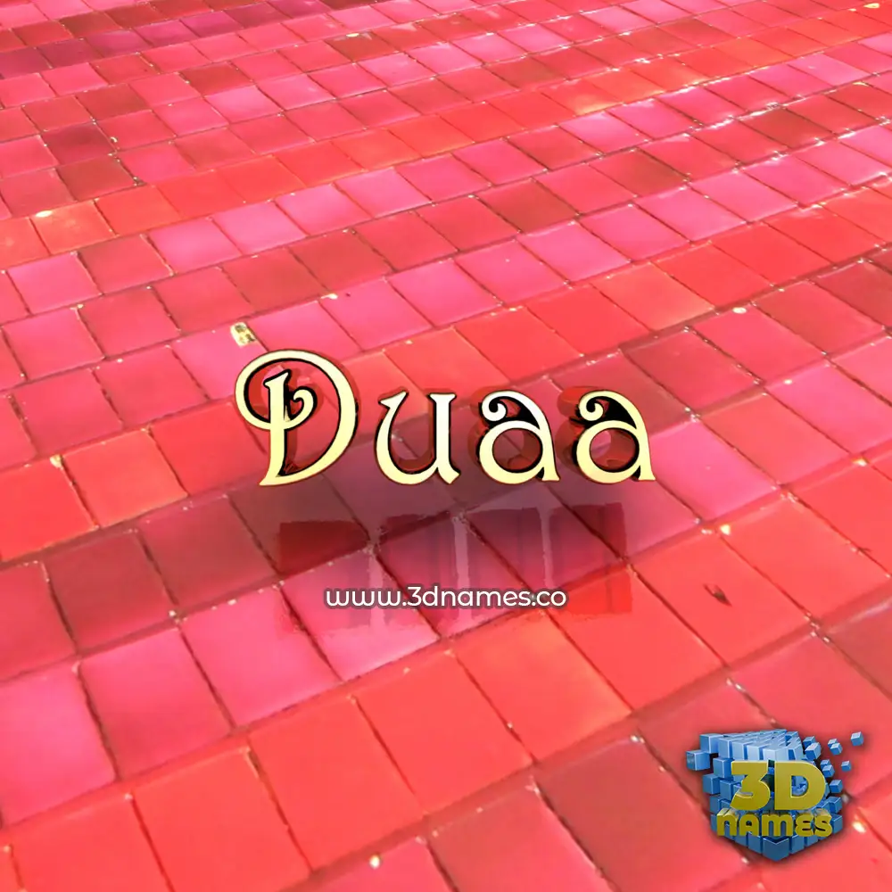 duaa in Red Tiles style - 3D name wallpaper