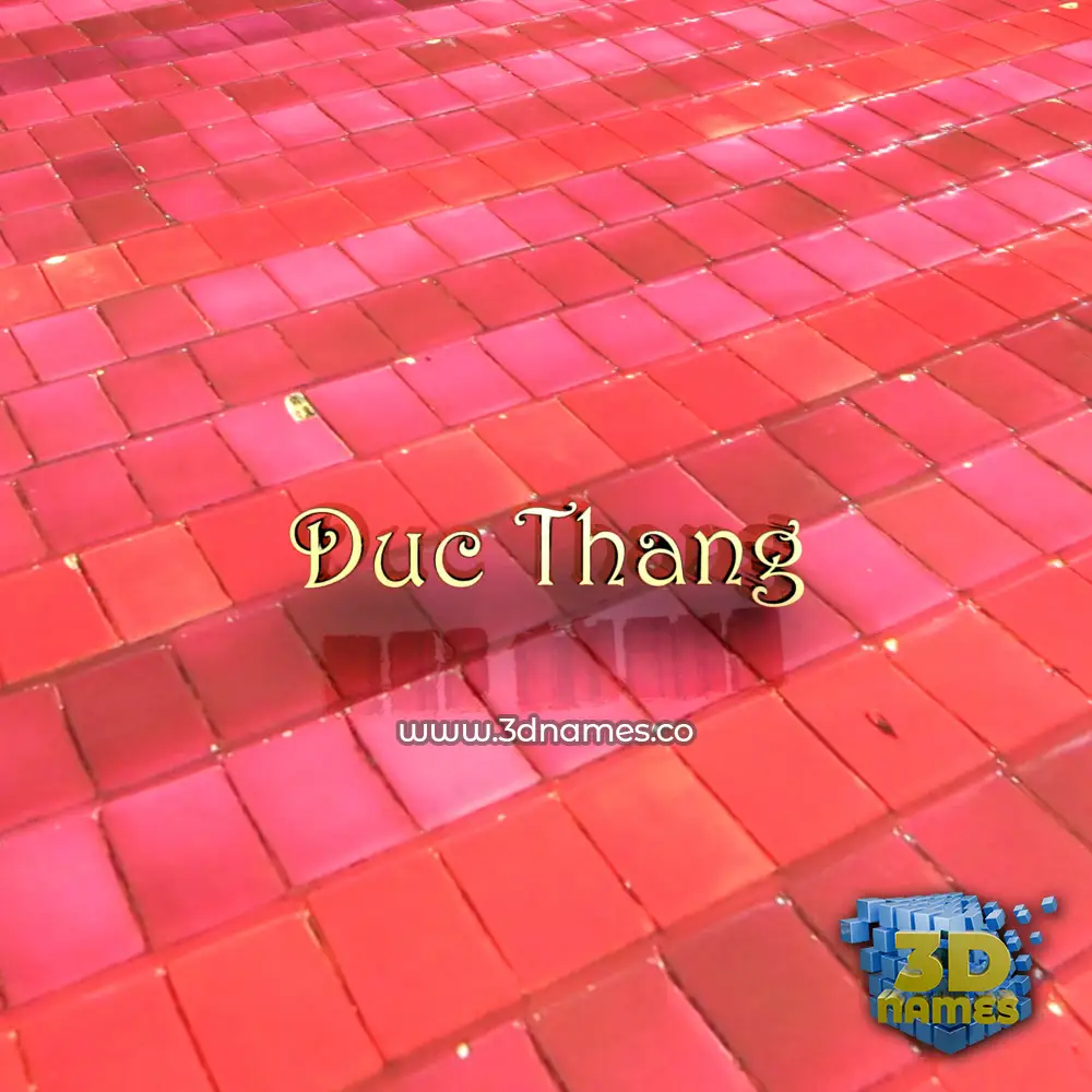 duc thang in Red Tiles style - 3D name wallpaper