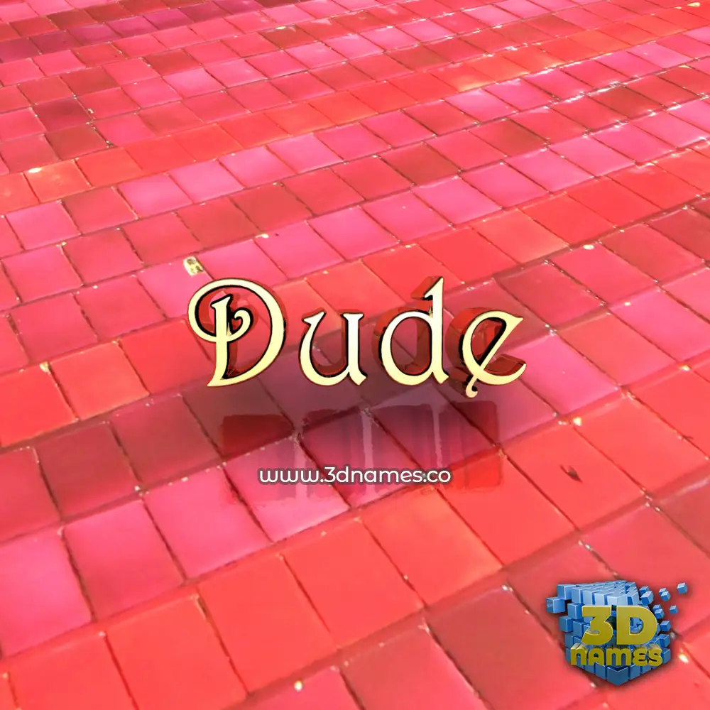 dude in Red Tiles style - 3D name wallpaper