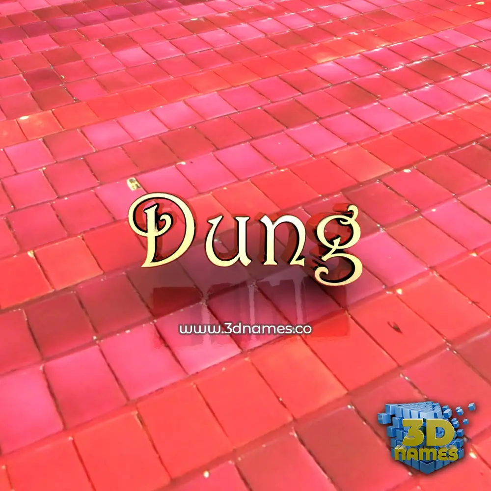 dung in Red Tiles style - 3D name wallpaper