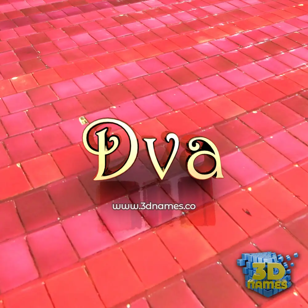 dva in Red Tiles style - 3D name wallpaper
