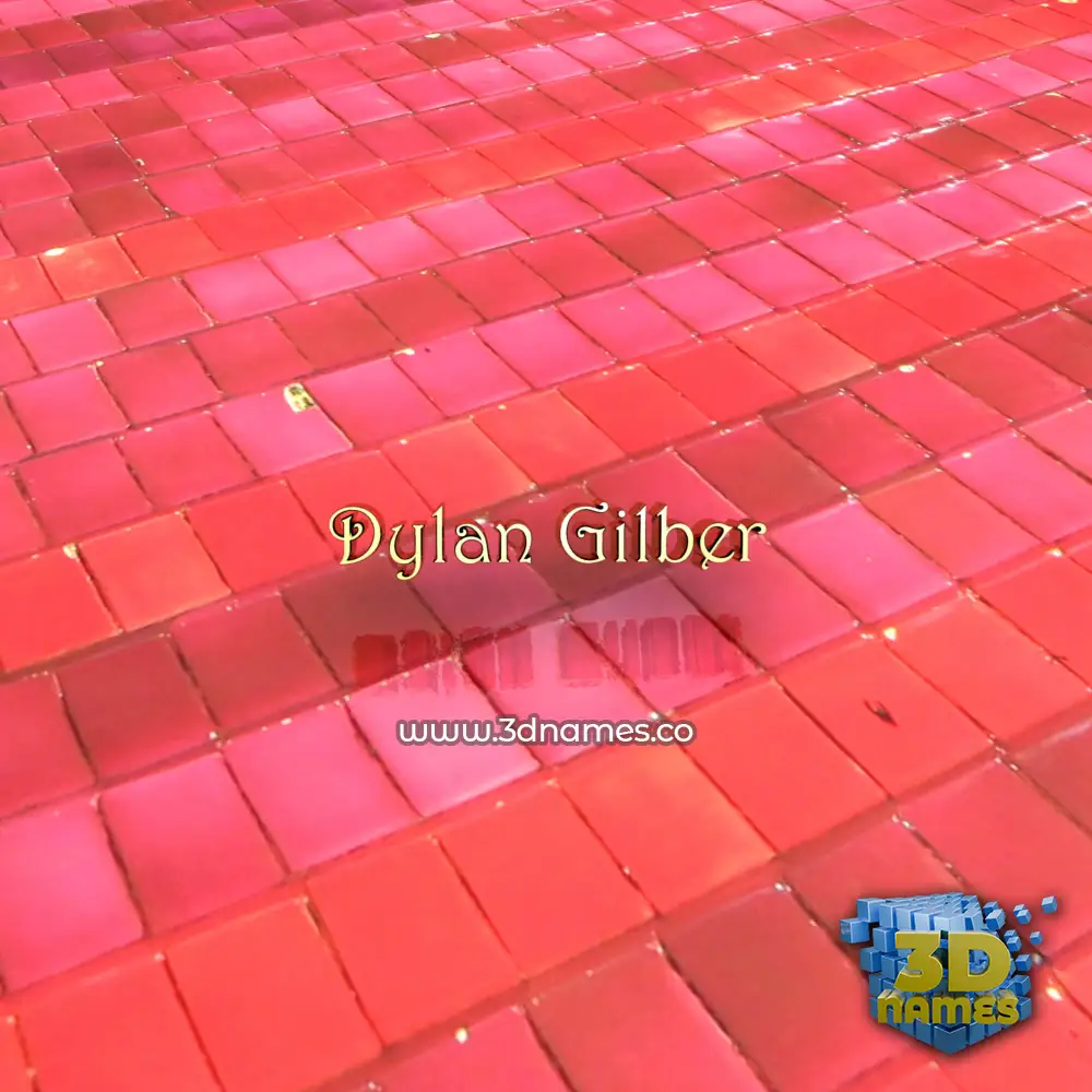 dylan gilber in Red Tiles style - 3D name wallpaper