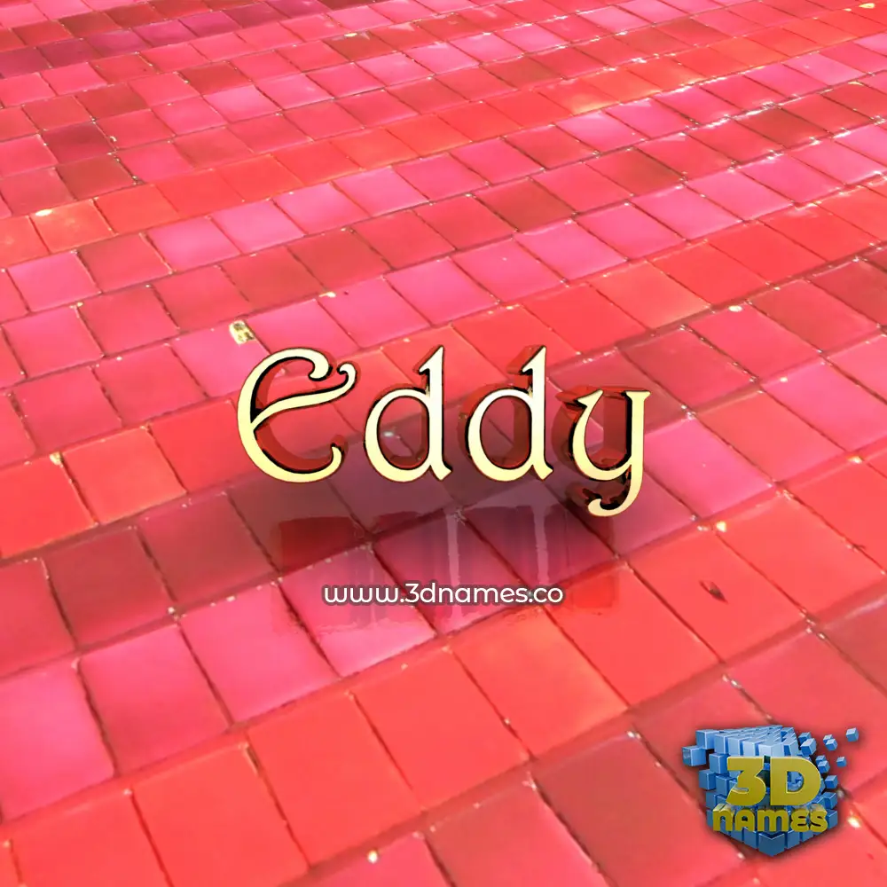 eddy in Red Tiles style - 3D name wallpaper