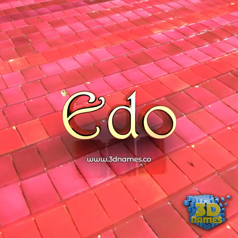 edo in Red Tiles style - 3D name wallpaper
