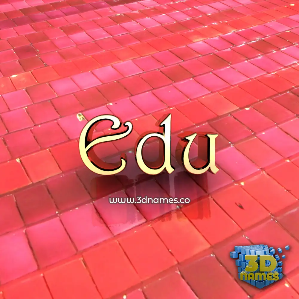 edu in Red Tiles style - 3D name wallpaper