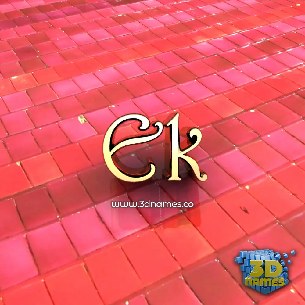 ek in Red Tiles style - 3D name wallpaper