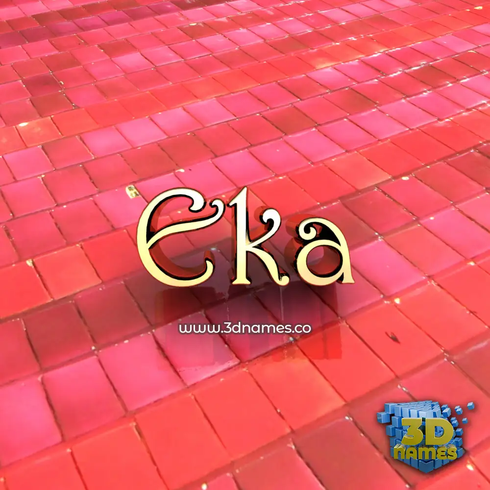 eka in Red Tiles style - 3D name wallpaper