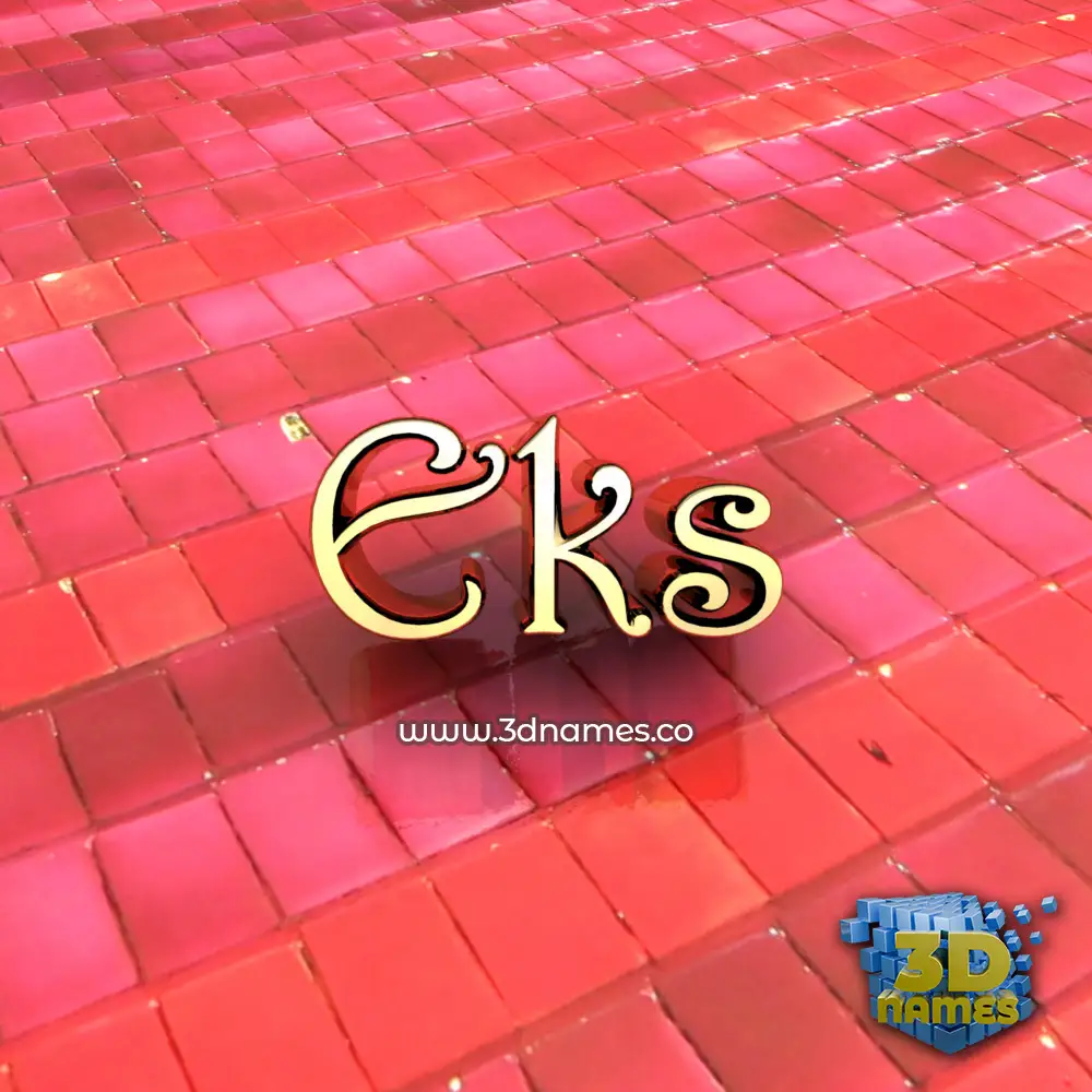 eks in Red Tiles style - 3D name wallpaper