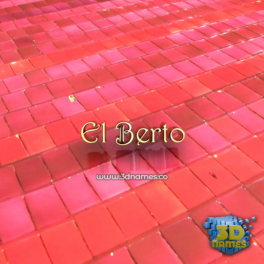 el berto in Red Tiles style - 3D name wallpaper