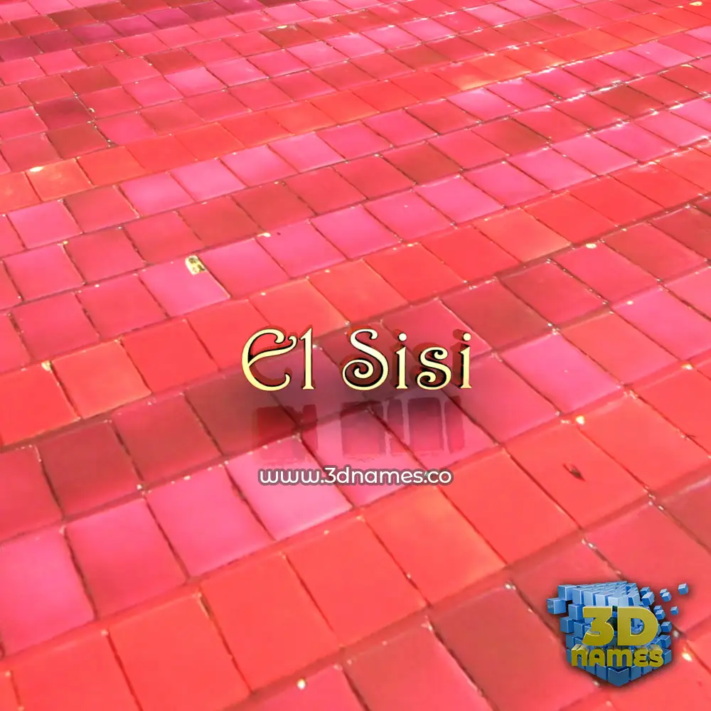 el sisi in Red Tiles style - 3D name wallpaper