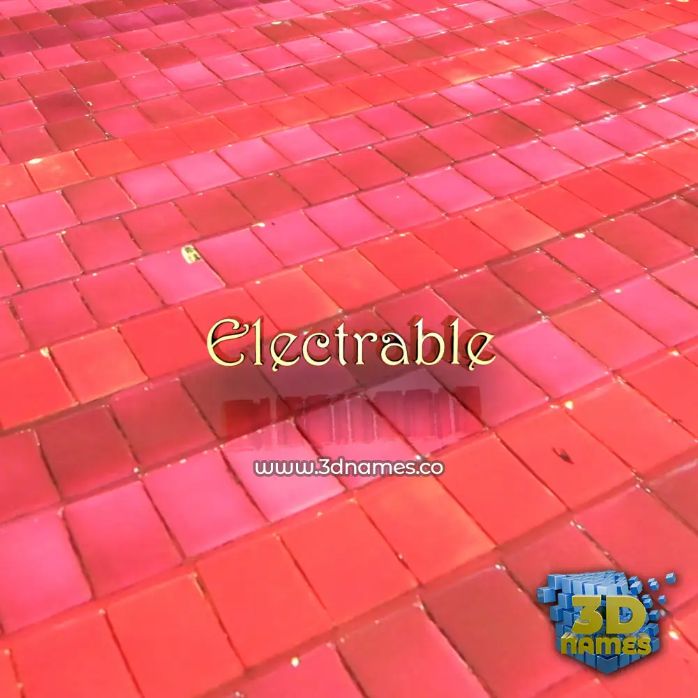 electrable in Red Tiles style - 3D name wallpaper