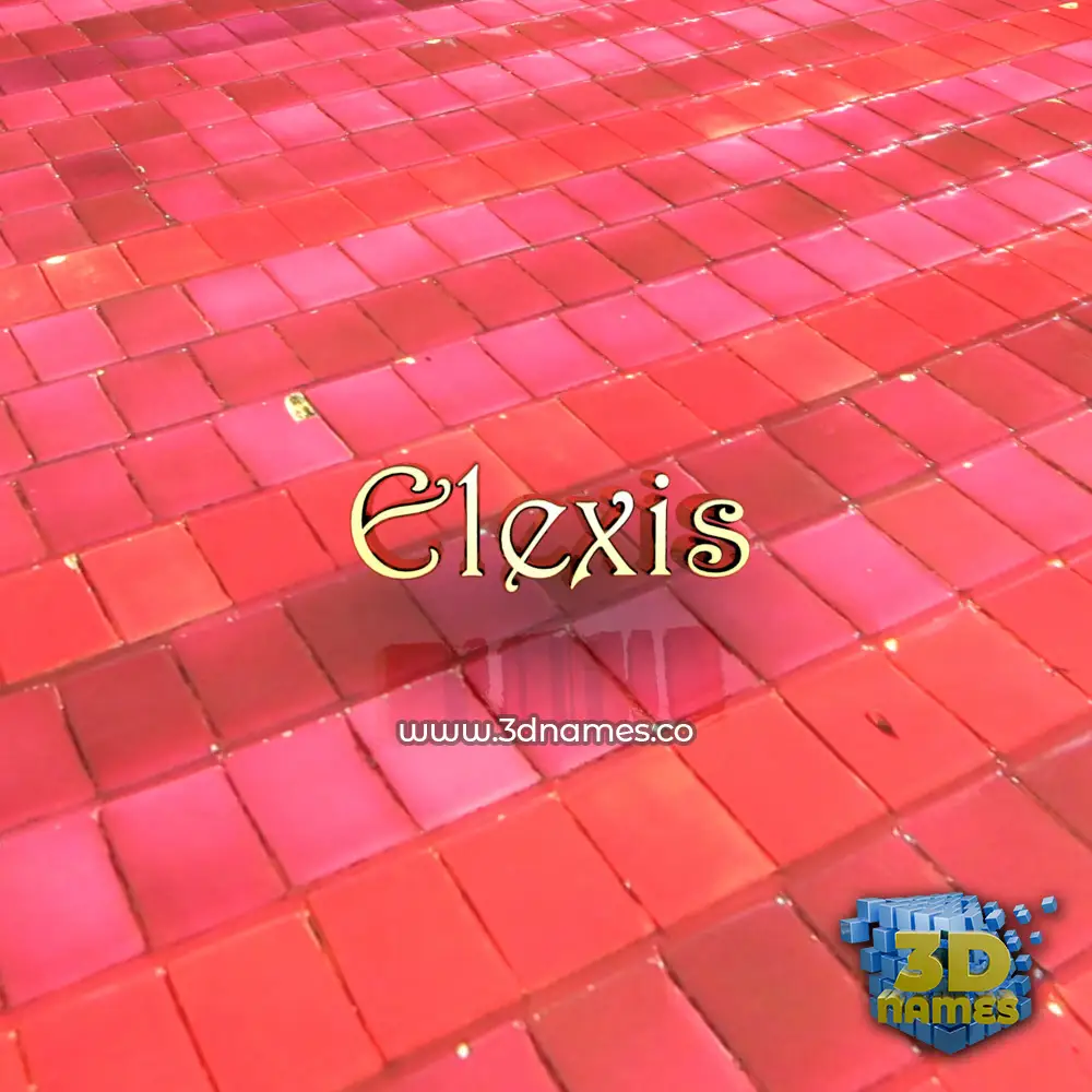 elexis in Red Tiles style - 3D name wallpaper