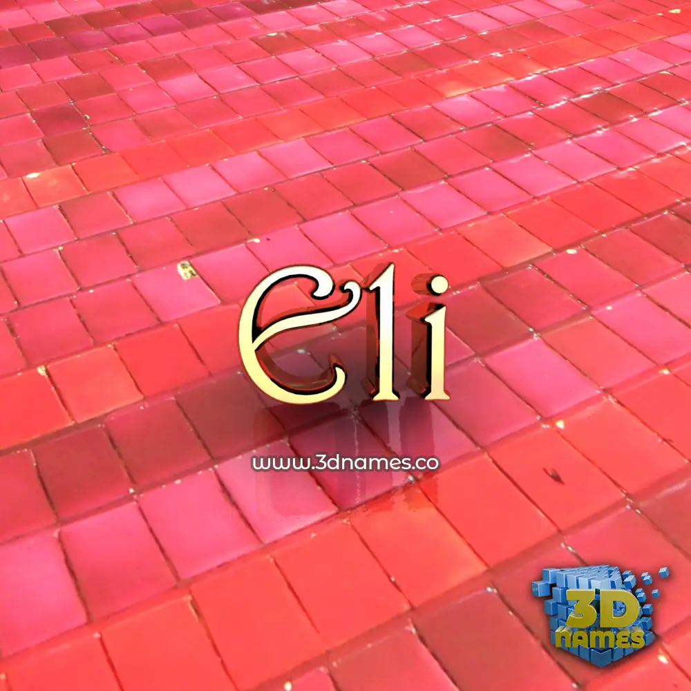 eli in Red Tiles style - 3D name wallpaper