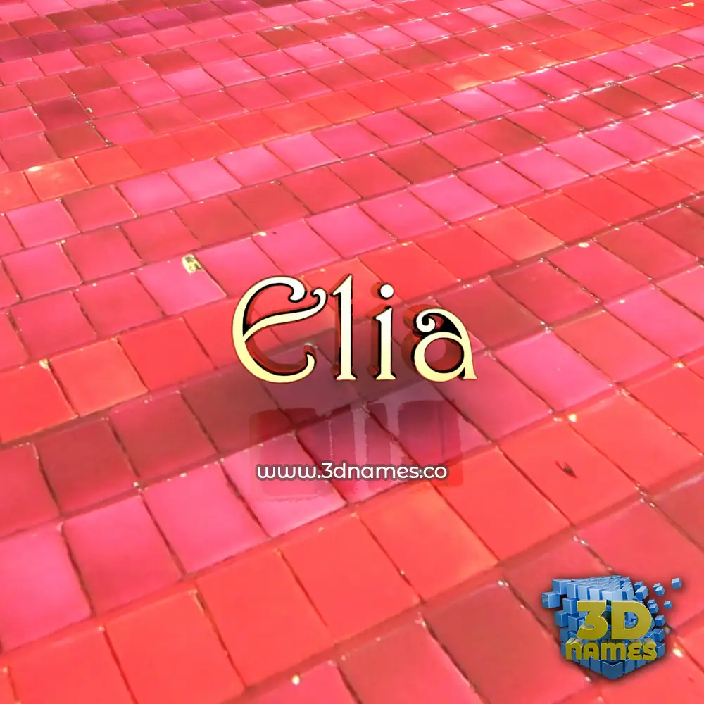 elia in Red Tiles style - 3D name wallpaper