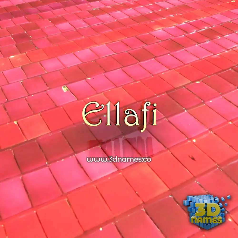 ellafi in Red Tiles style - 3D name wallpaper