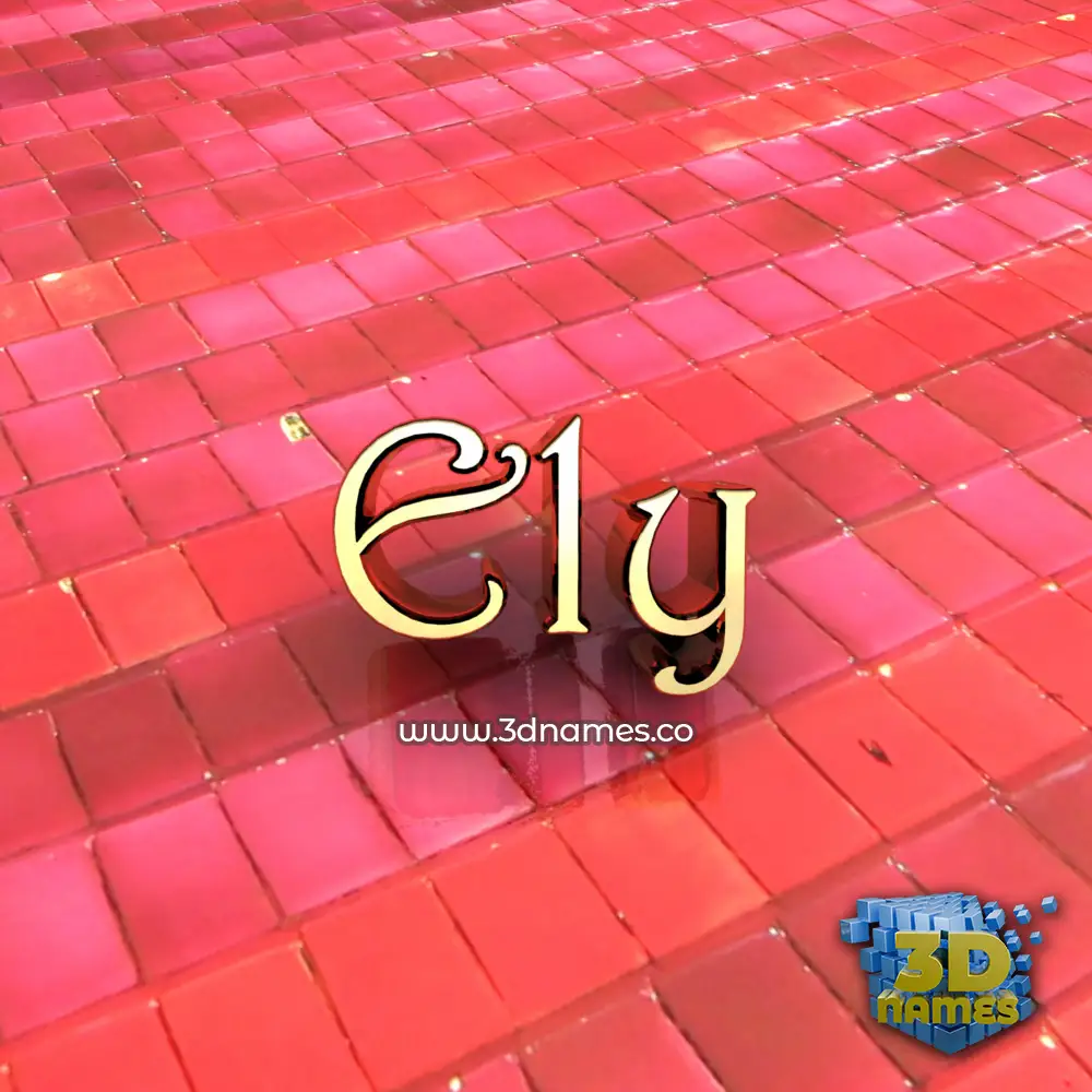 ely in Red Tiles style - 3D name wallpaper