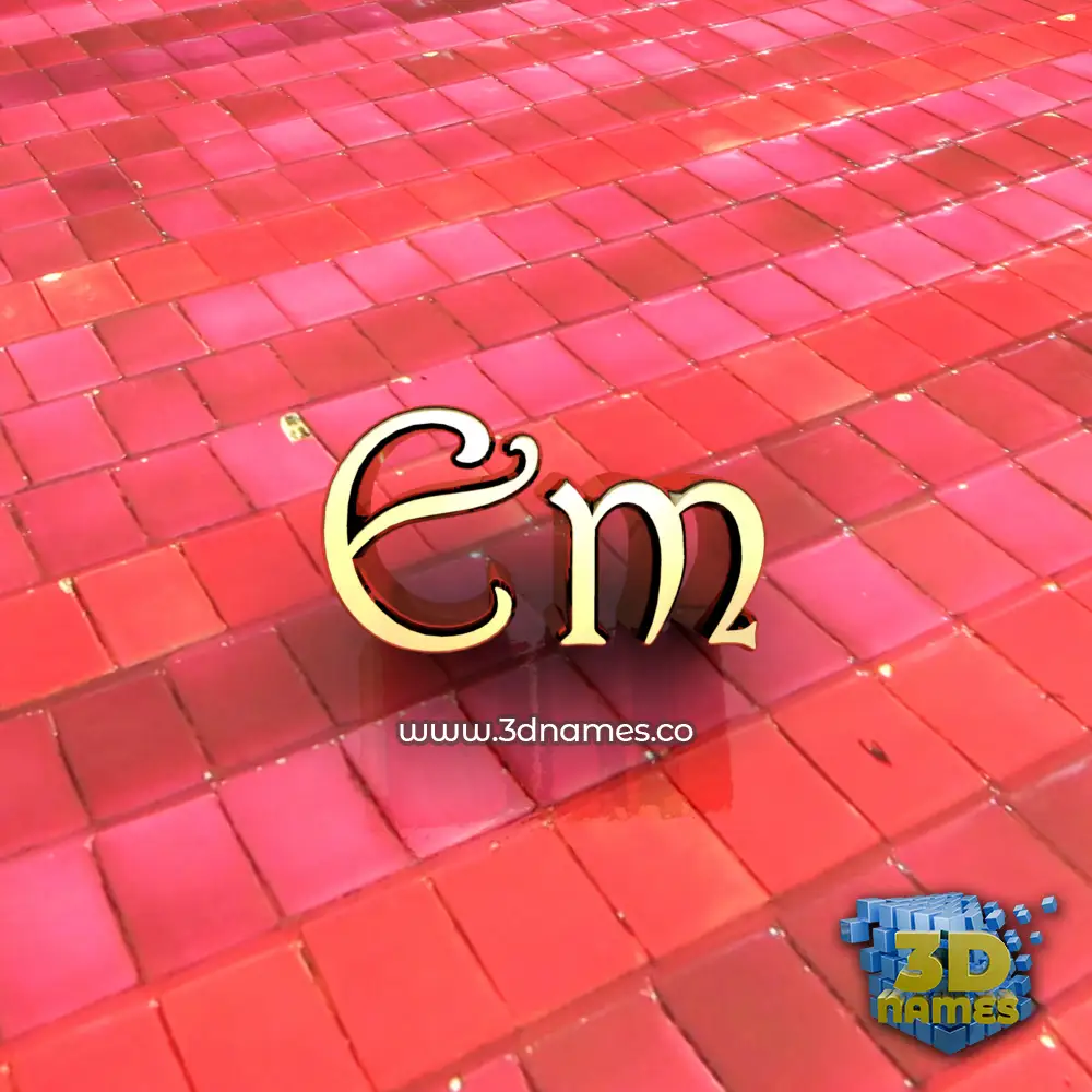 em in Red Tiles style - 3D name wallpaper