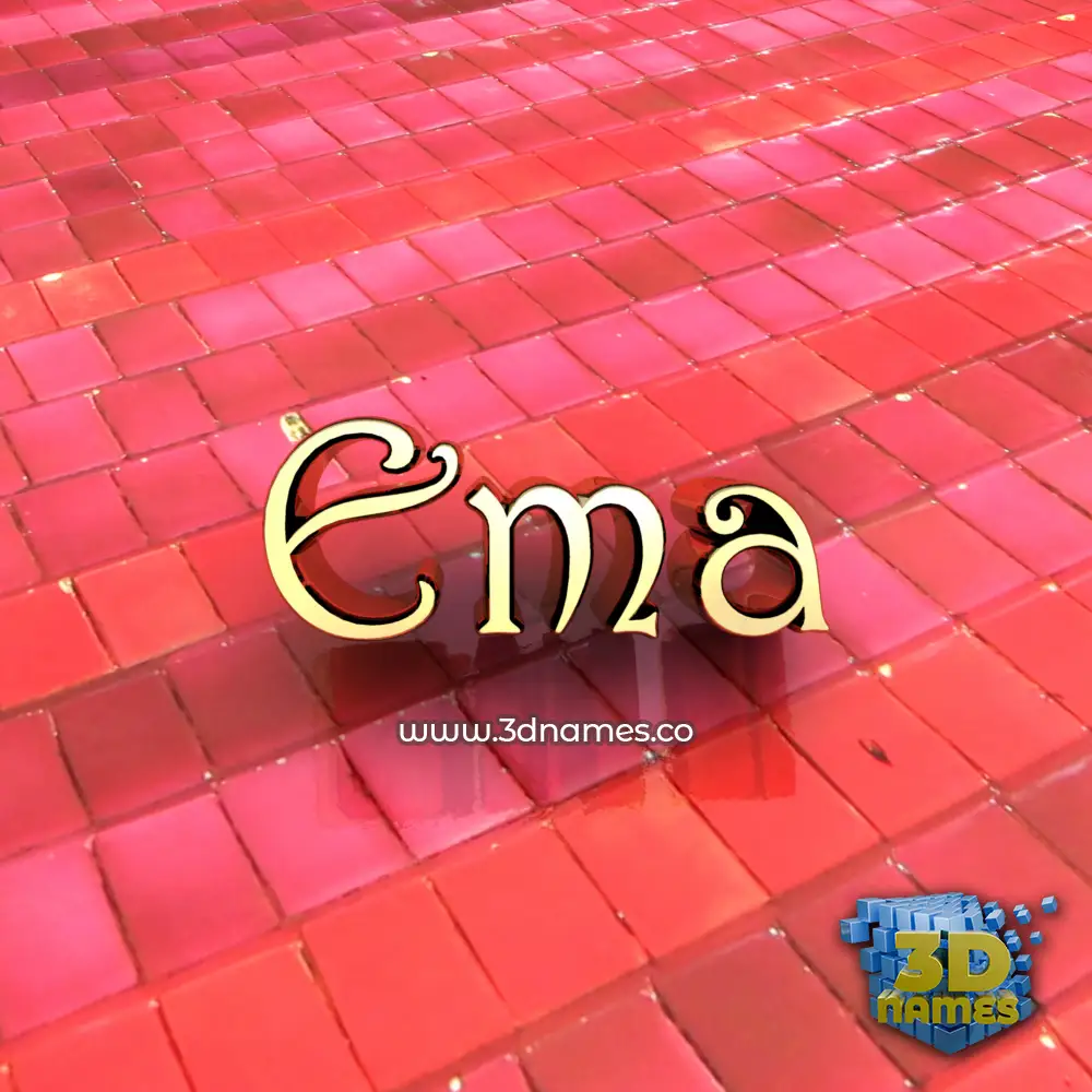ema in Red Tiles style - 3D name wallpaper