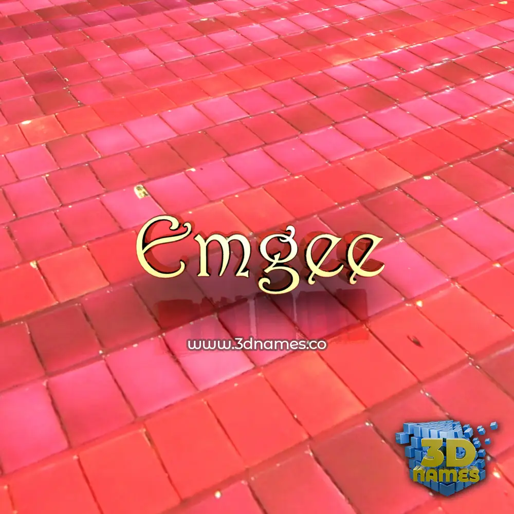 emgee in Red Tiles style - 3D name wallpaper