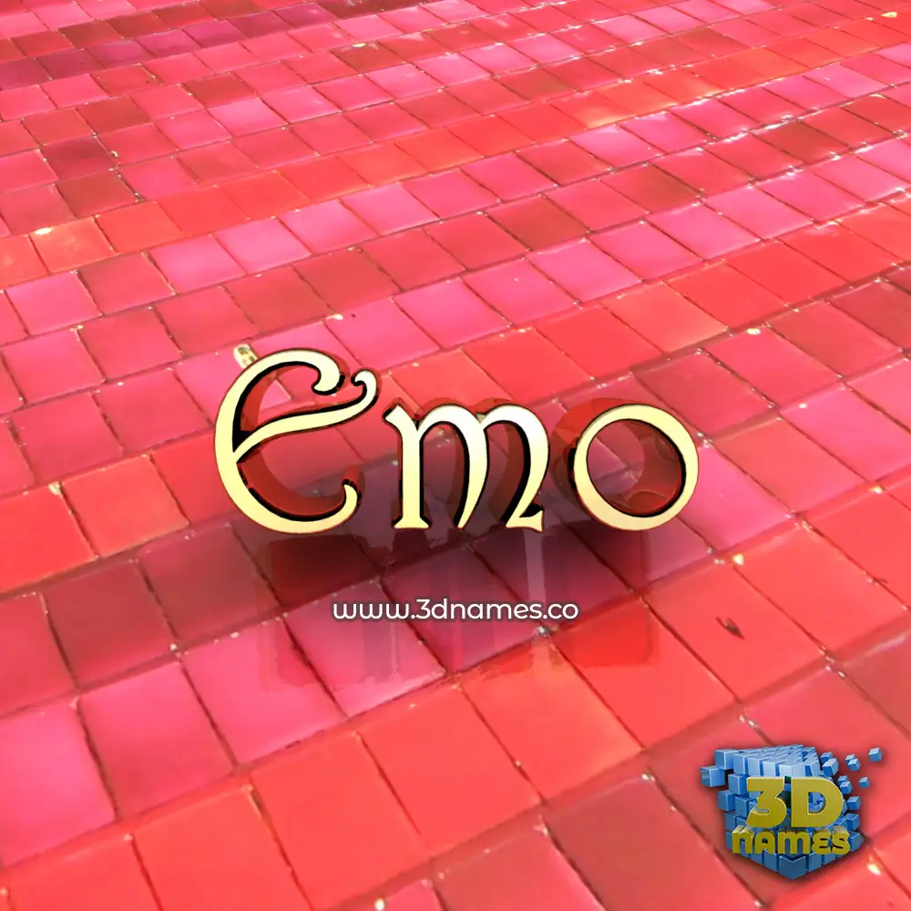 emo in Red Tiles style - 3D name wallpaper