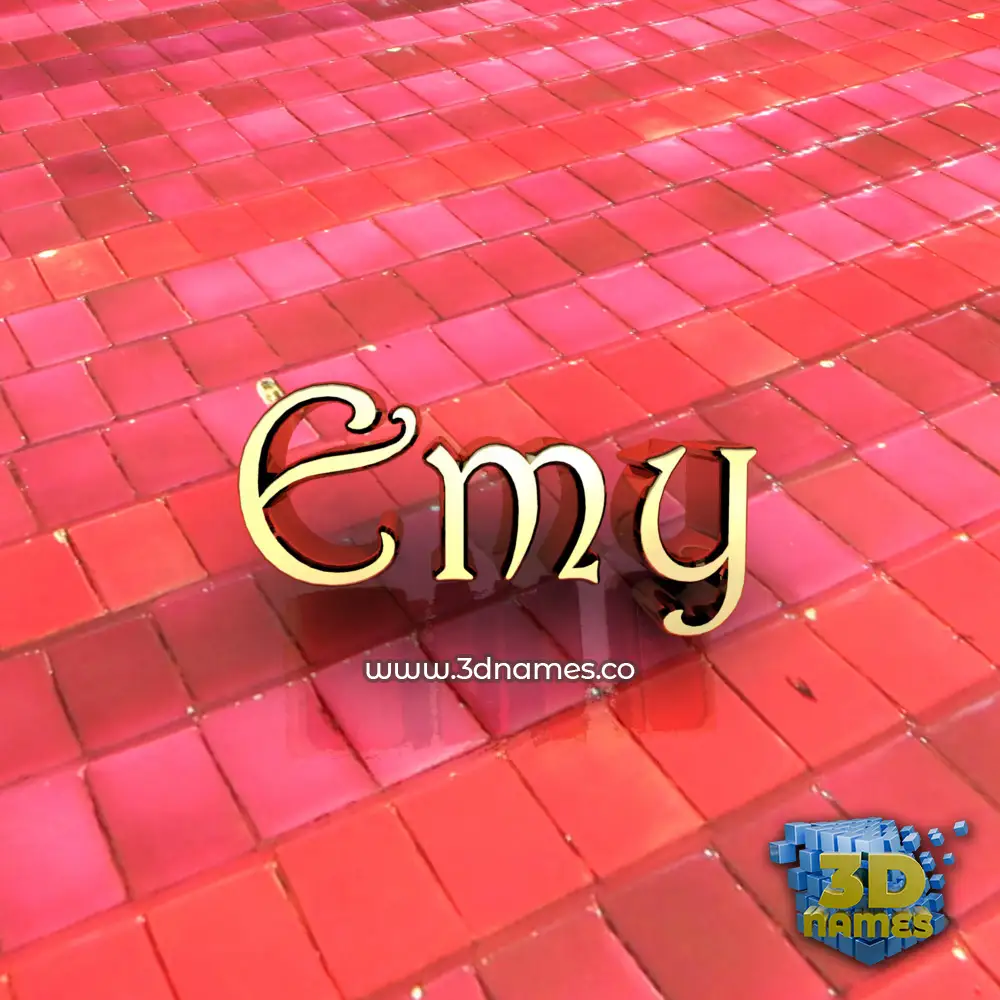 emy in Red Tiles style - 3D name wallpaper
